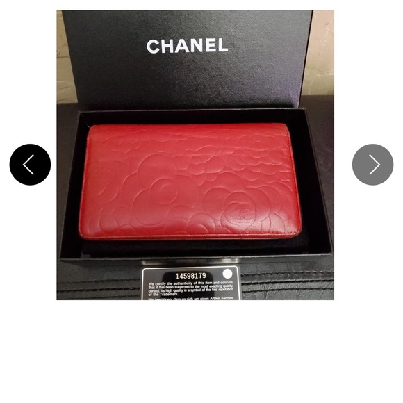 Authentic Pre-loved Lambskin Camellia CC Long Wallet - Picture 6 of 11